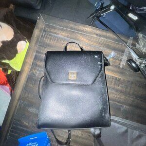 Alfani Black Faux Leather Mini Backpack Purse
